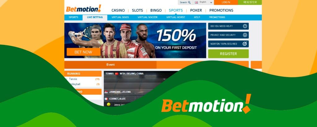 Betmotion é um site de apostas ao vivo e cassino.